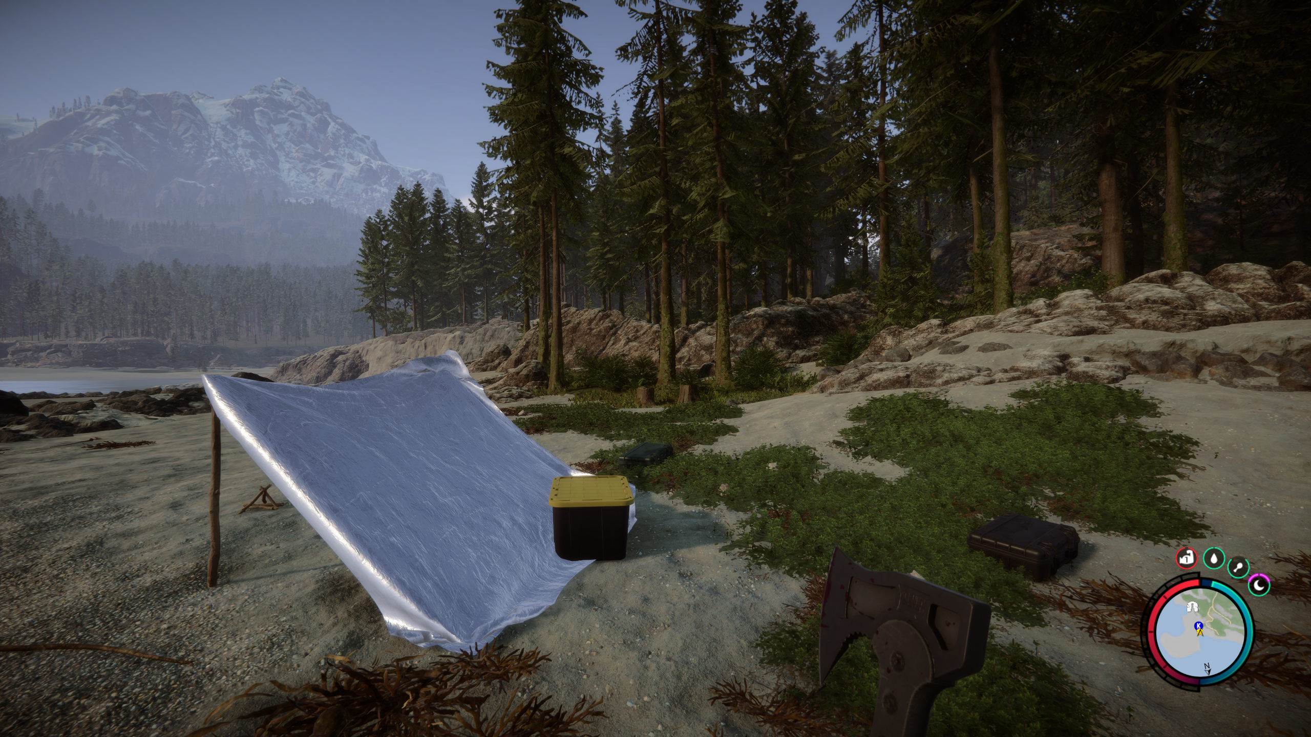 Sons of the Forest 1.0 running at 1440p with FSR 3 upscaling on Quality.