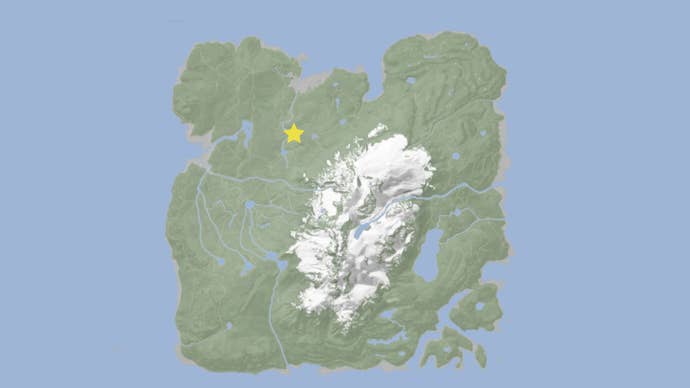 A star on the Sons of the Forest map marking the location of Maintenance A