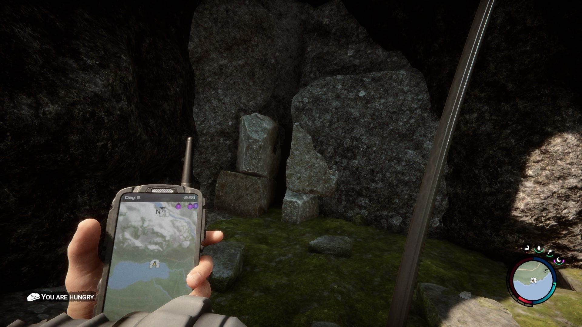 The entrance to the cave containing the Golden Armor in Sons of the Forest is shown - 3