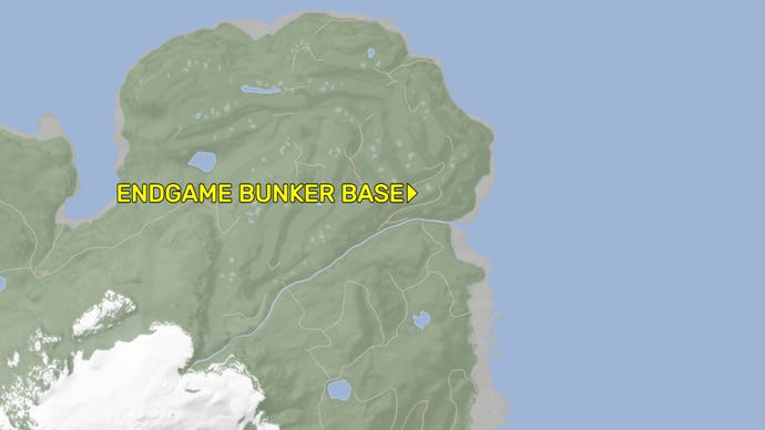 A map denoting the location of a base location near the endgame bunker in Sons Of The Forest.
