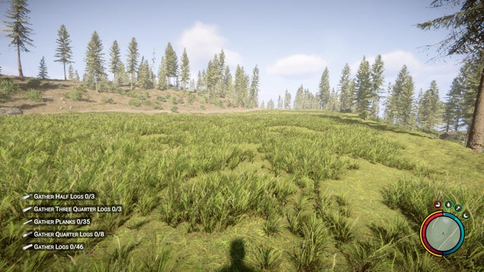 A player stares out over a flat stretch of empty land in Sons Of The Forest.