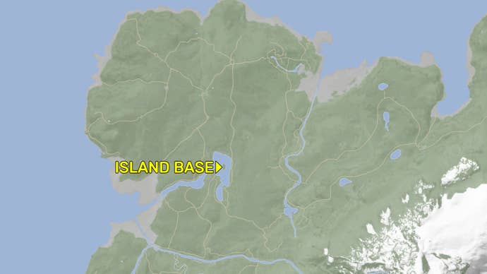 A map denoting the location of am island base location in Sons Of The Forest.