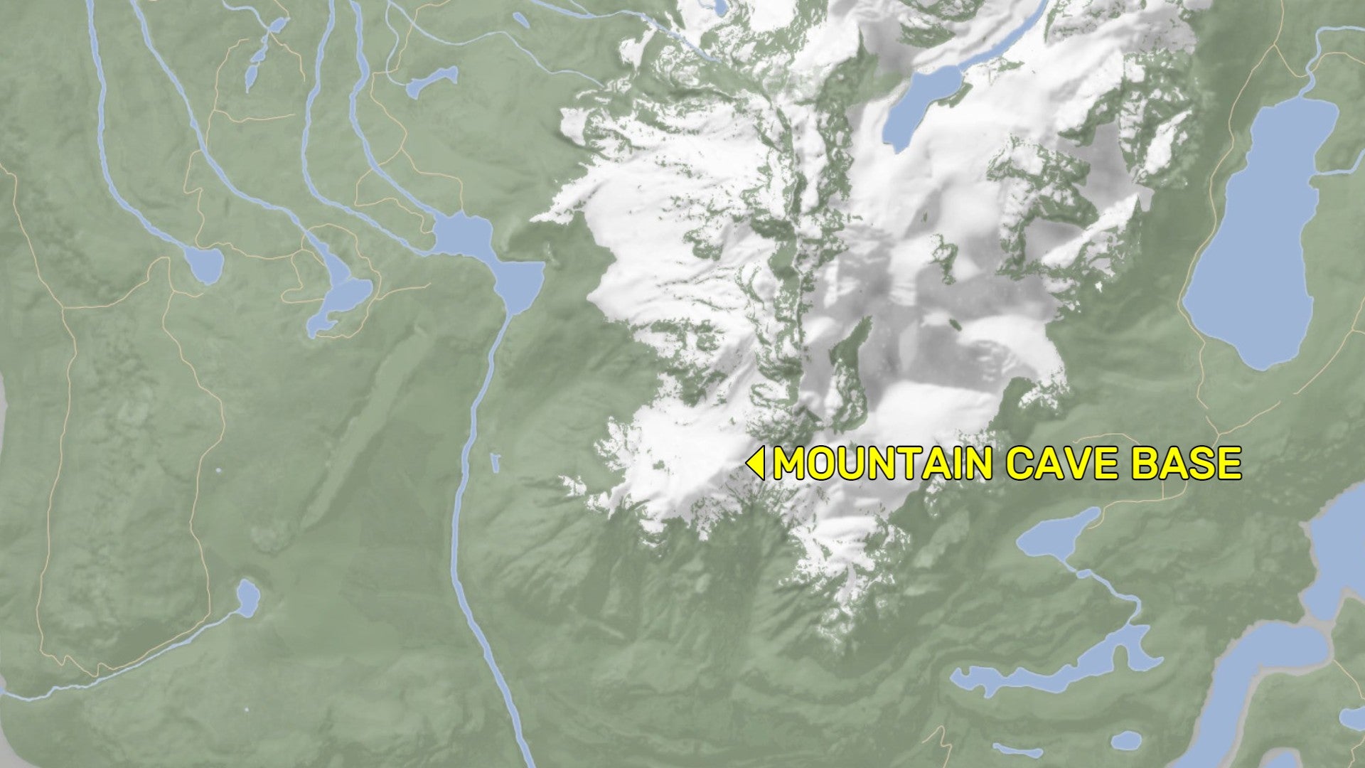 A map denoting the location of a mountain cave base location in Sons Of The Forest. - 9