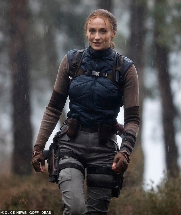 Sophie Turner on Tomb Raider set