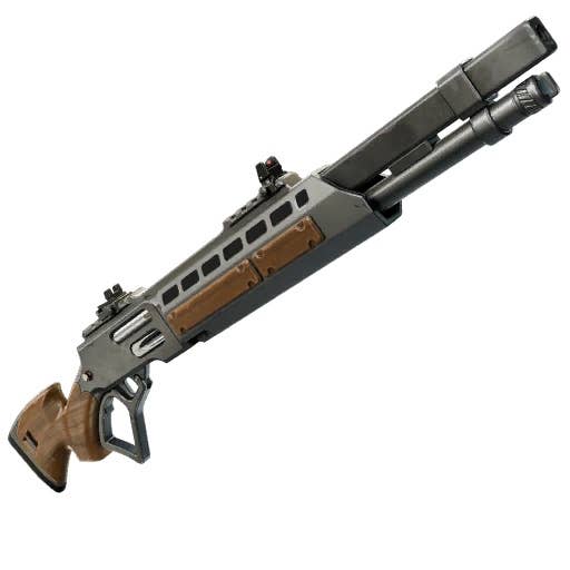 Menu view of the Sovereign Shotgun weapon in Fortnite.