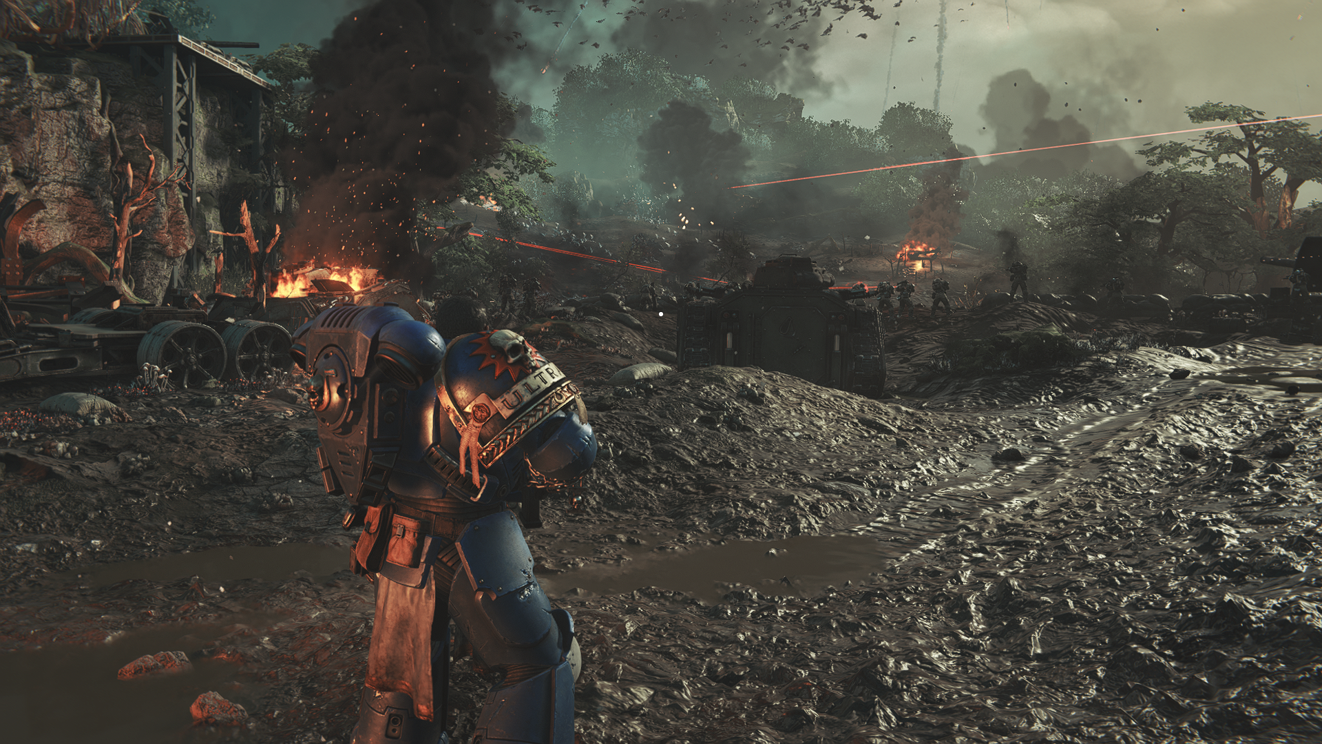 Warhammer 40,000: Space Marine 2 running at Medium quality.