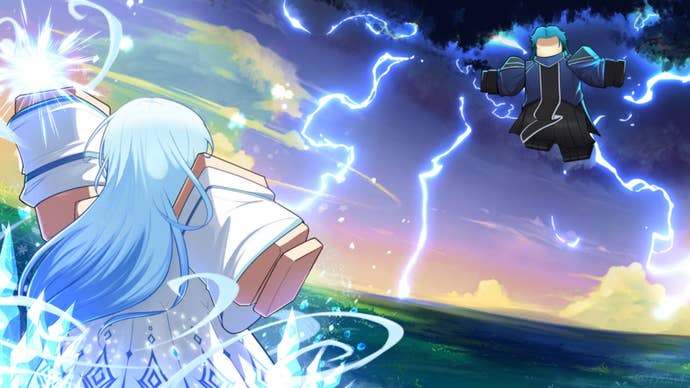 Key art for Roblox’s Spellblade experience is shown