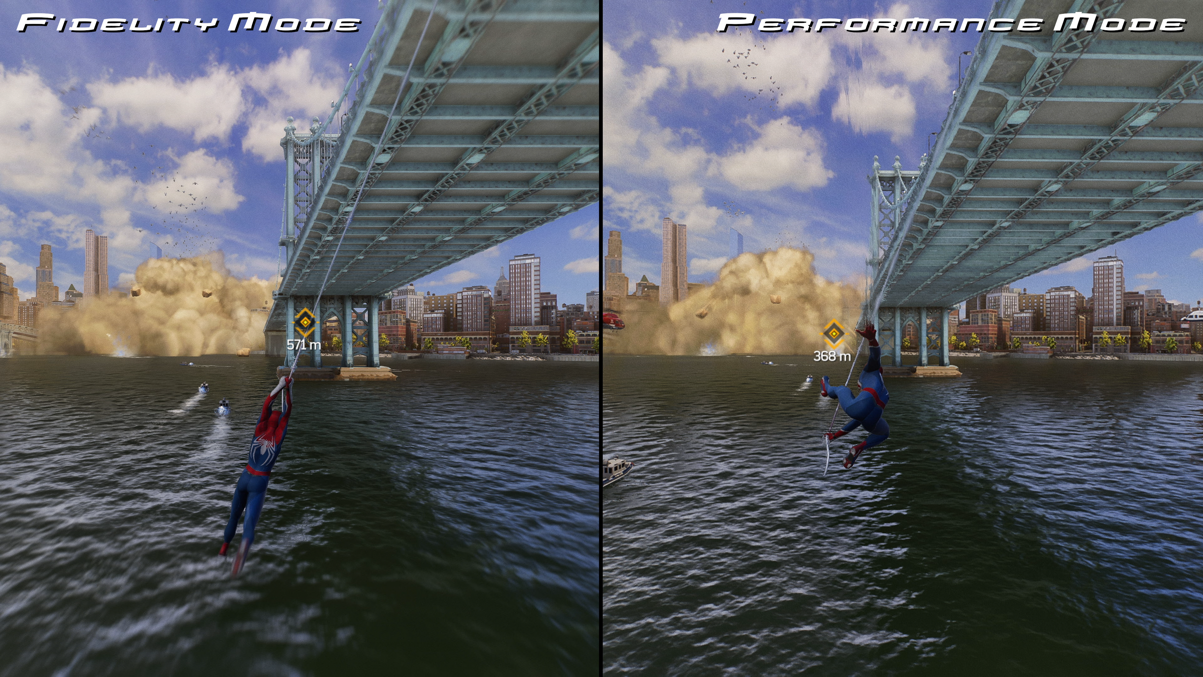 spider-man 2 fidelity vs performance mode