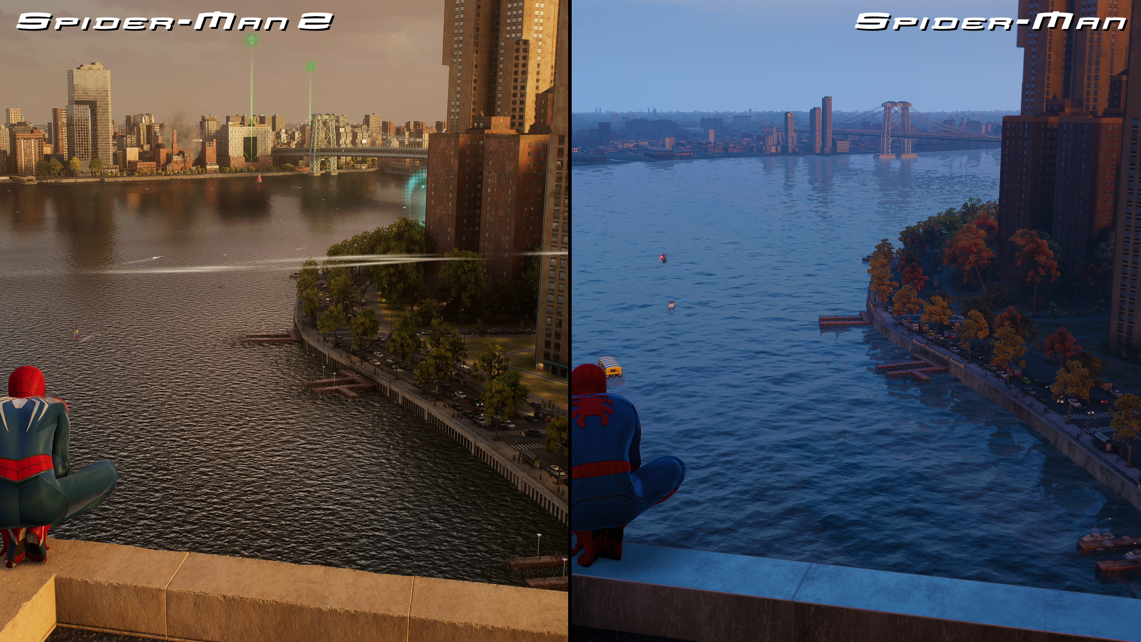 Spider-Man 2&rsquo;s rough choppy water compared to Spider-Man 1