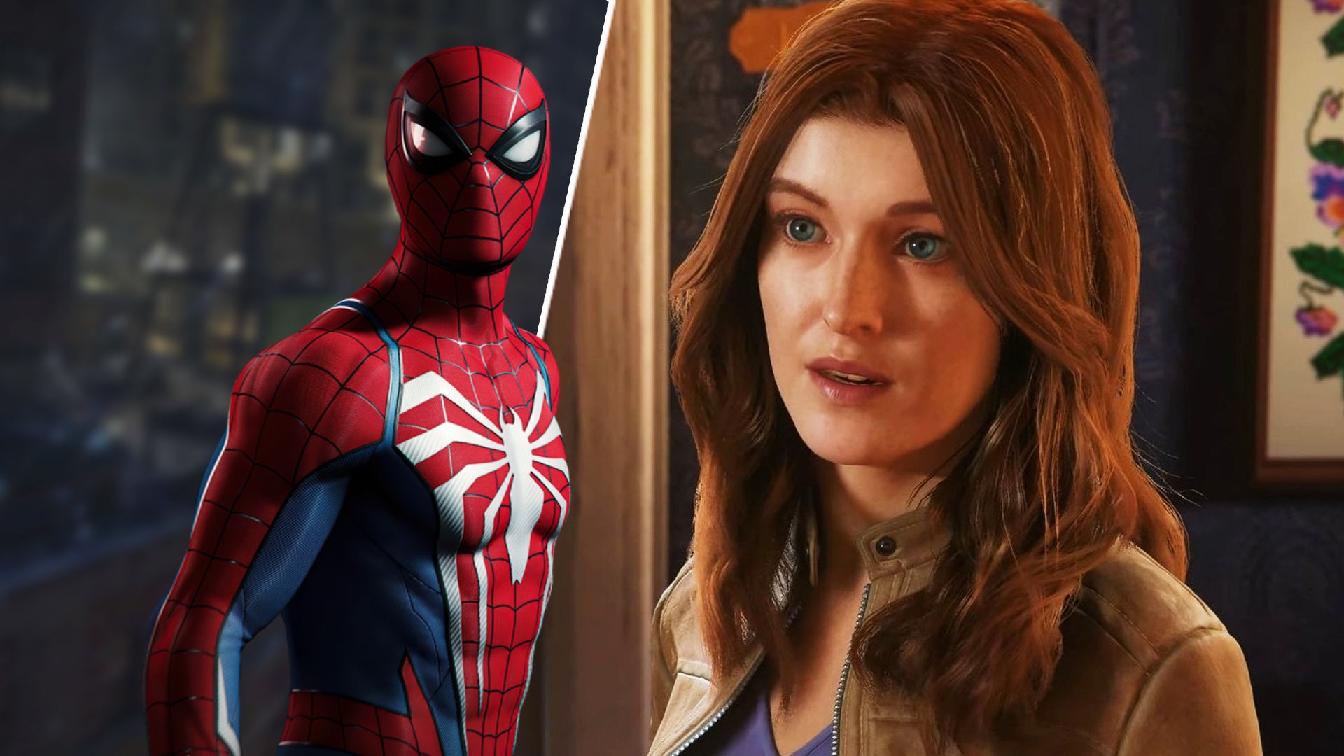 Spider-Man split image with MJ for Spider-Man 2.