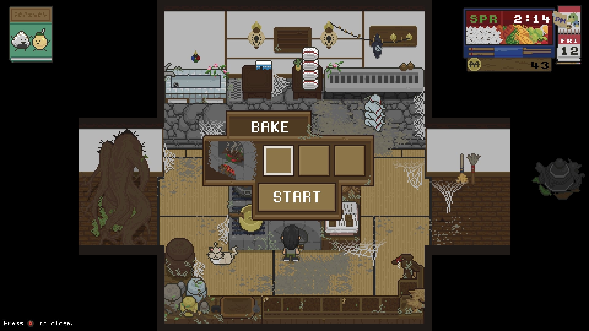 The player goes to bake using the bathhouse kitchen in Spirittea - 3