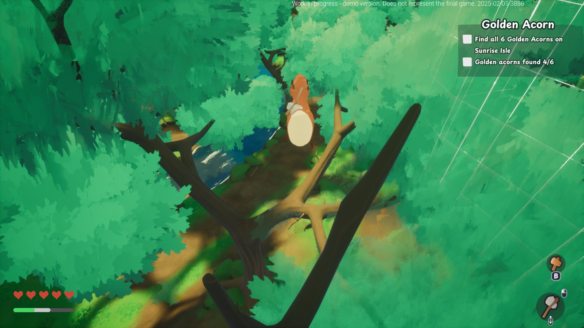 Jumping between trees in the Squirreled Away demo. - 3