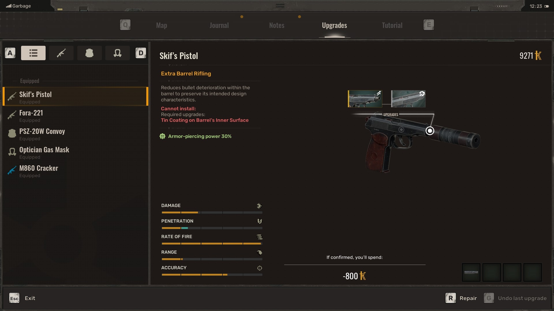 The player looks at upgrading their weapons with a Technician in Stalker 2 - 5