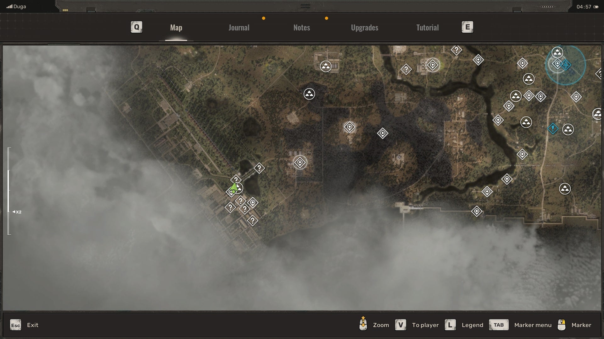 The location of the Arms Depot in Stalker 2's Duga region is shown on the map - 3