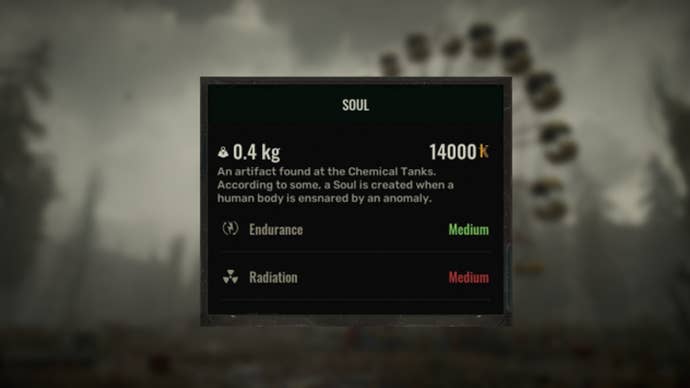 The description of the Soul artifact from Stalker 2 is shown