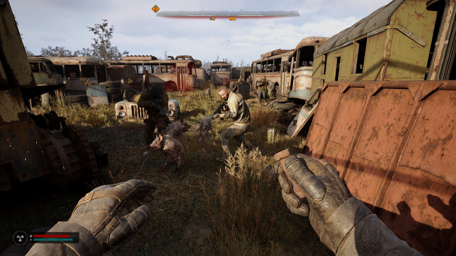 A pack of rodents fight a gang of bandits in S.T.A.L.K.E.R. 2: Heart of Chornobyl. - 3