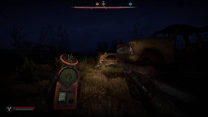 A Snork mutant is startled by the player in S.T.A.L.K.E.R. 2: Heart of Chornobyl.