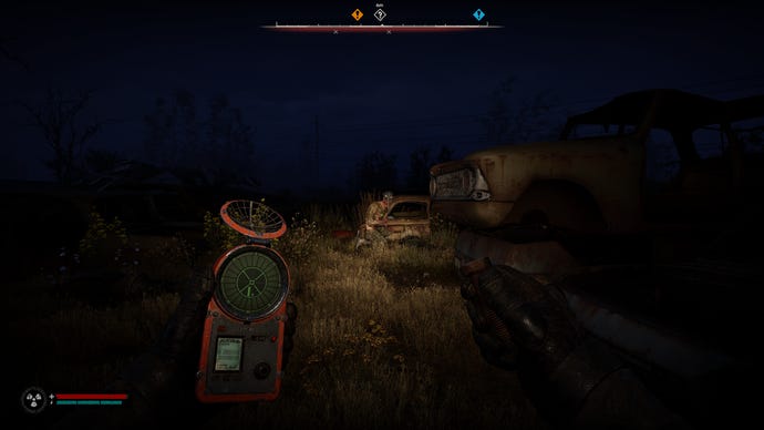 A Snork mutant is startled by the player in S.T.A.L.K.E.R. 2: Heart of Chornobyl.