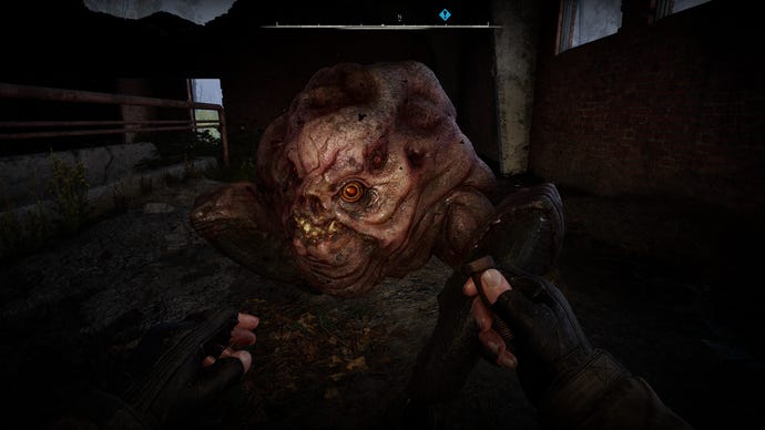 A close-up of a Flesh mutant in STALKER 2: Heart of Chornobyl.