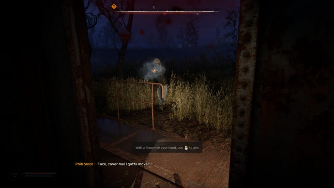 A bandit attacks at close range in STALKER 2: Heart of Chornobyl.