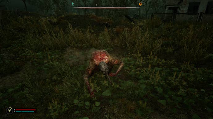 A Snork attacks during a storm in STALKER 2: Heart of Chornobyl.