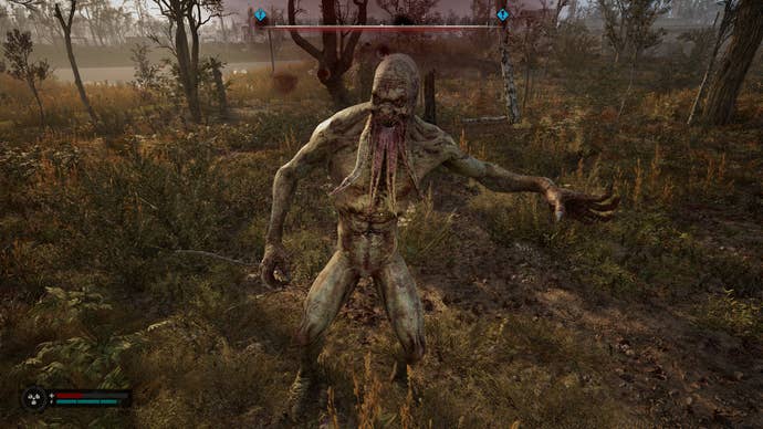 A Bloodsucker attacks in STALKER 2: Heart of Chornobyl.