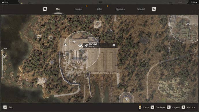 Shelter’s Guide, Machine, is shown on the Stalker 2 map