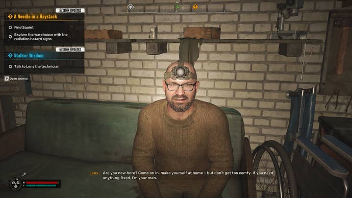 The player speaks with Lens the Technician in Stalker 2