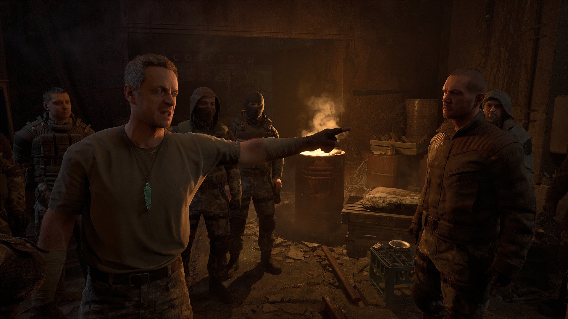 Stalker 2 screenshot showing a group of men