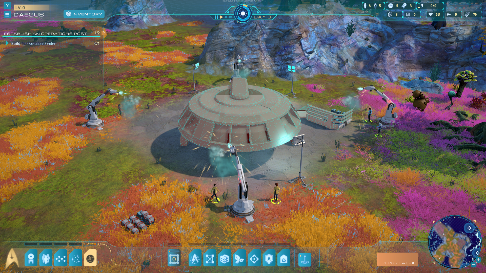 Constructing a base building in Star Trek: Outposts Unknown.