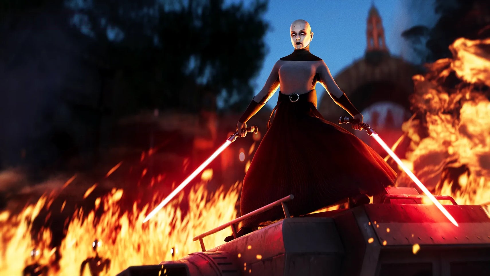 Asajj Ventress in modded Star Wars Battlefront 2