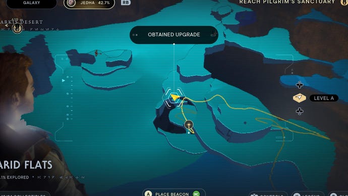 Star Wars Jedi Survivor screenshot showing the location of an essence on the map.