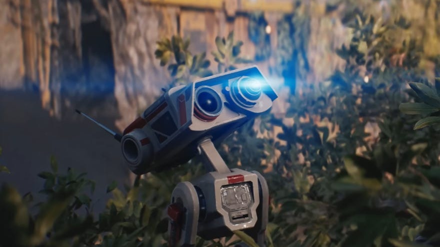 Star Wars Jedi: Survivor screenshot of BD-1 scanning something.