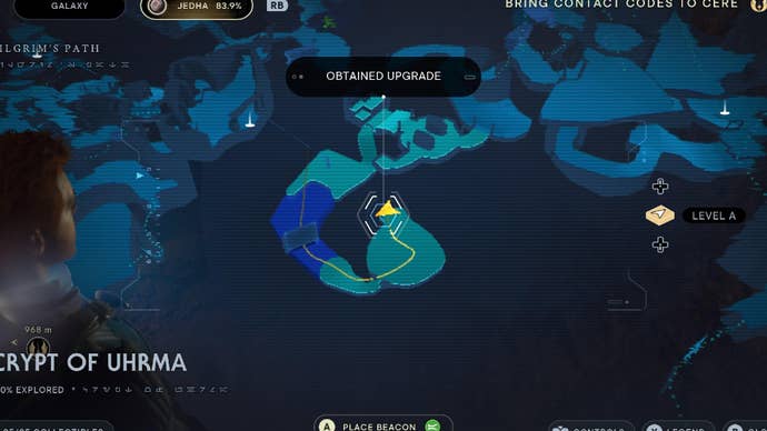 Star Wars Jedi: Survivor screenshot showing the location of an Essence on the map.