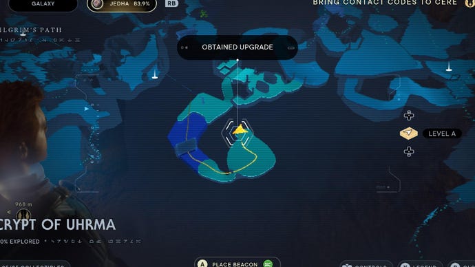 Star Wars Jedi: Survivor screenshot showing the location of an Essence on the map.