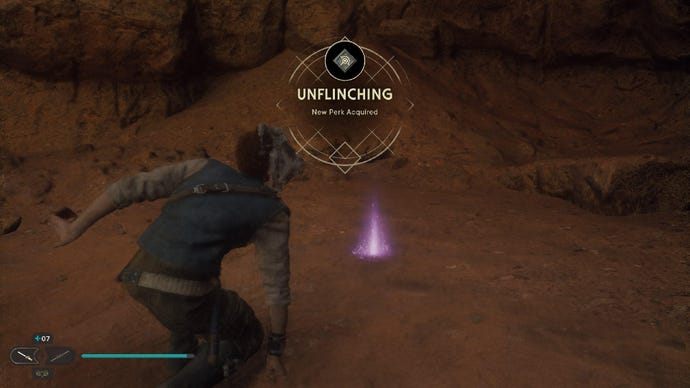 Star Wars Jedi Survivor screenshot showing Cal standing up after acquiring a new perk.