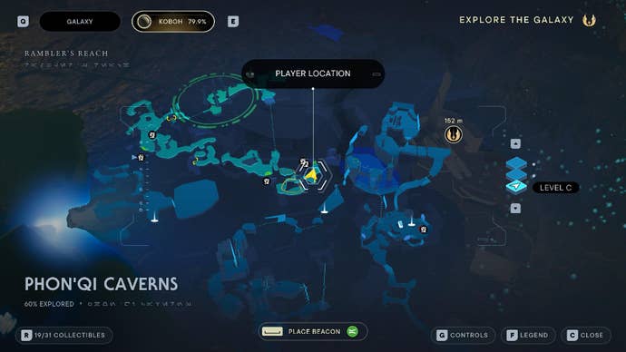 Star Wars Jedi Survivor screenshot showing the location of Erjef Mekor on the map.