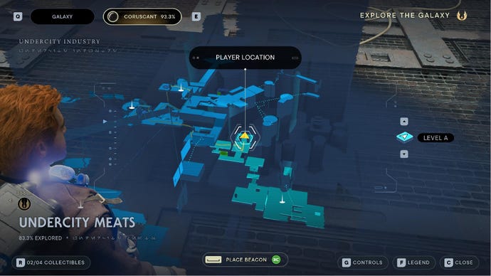 Star Wars Jedi Survivor screenshot showing the location of the Frenzied Jotaz on the map.