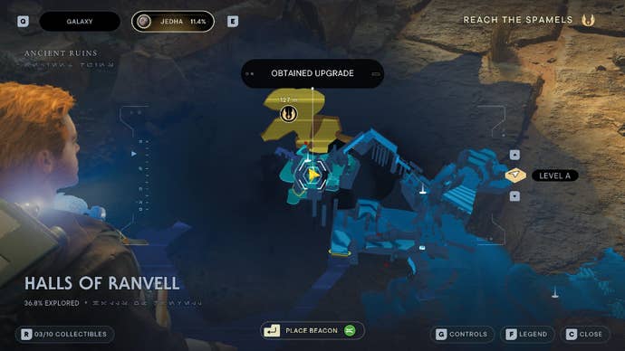 Star Wars Jedi Survivor screenshot showing the location of an essence on the map.