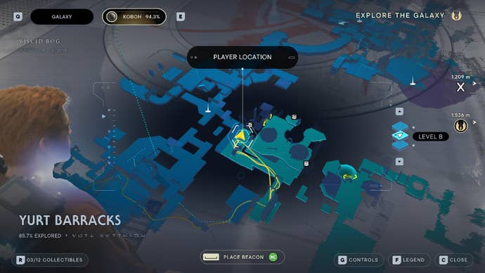 Star Wars Jedi Survivor screenshot showing the location of the Massiff on the map.