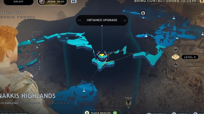 Star Wars Jedi Survivor screenshot showing the location of an essence on the map.