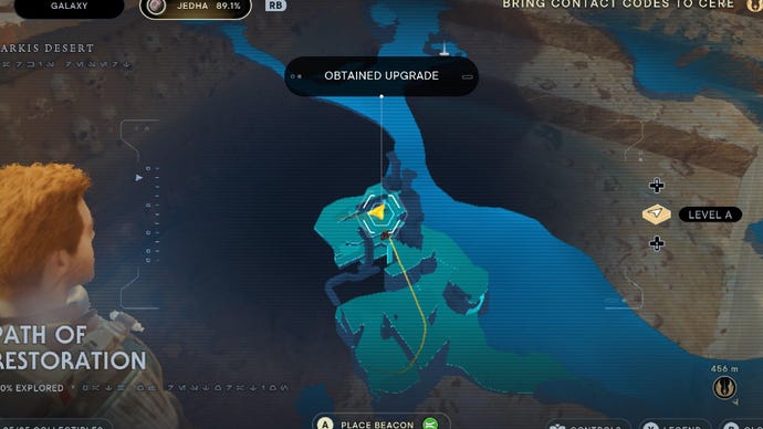 Star Wars Jedi Survivor screenshot showing the location of an essence on the map.