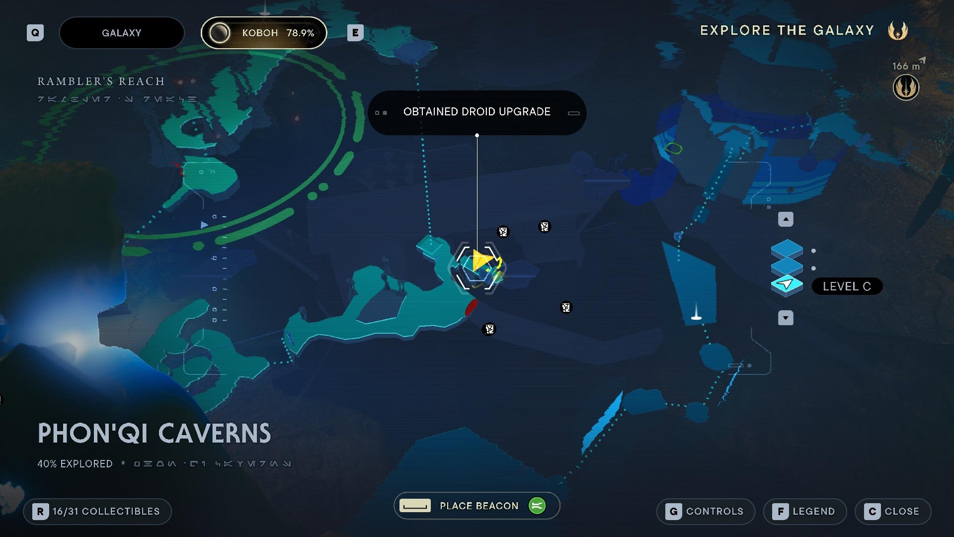 Star Wars Jedi Survivor screenshot showing the location of a chest on the map.