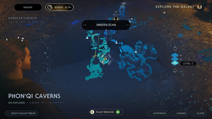 Star Wars Jedi Survivor screenshot showing the location of a Databank on the map.