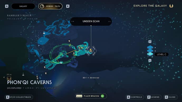 Star Wars Jedi Survivor screenshot showing the location of a Databank on the map.