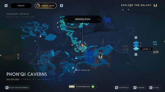 Star Wars Jedi Survivor screenshot showing the location of a Databank on the map.