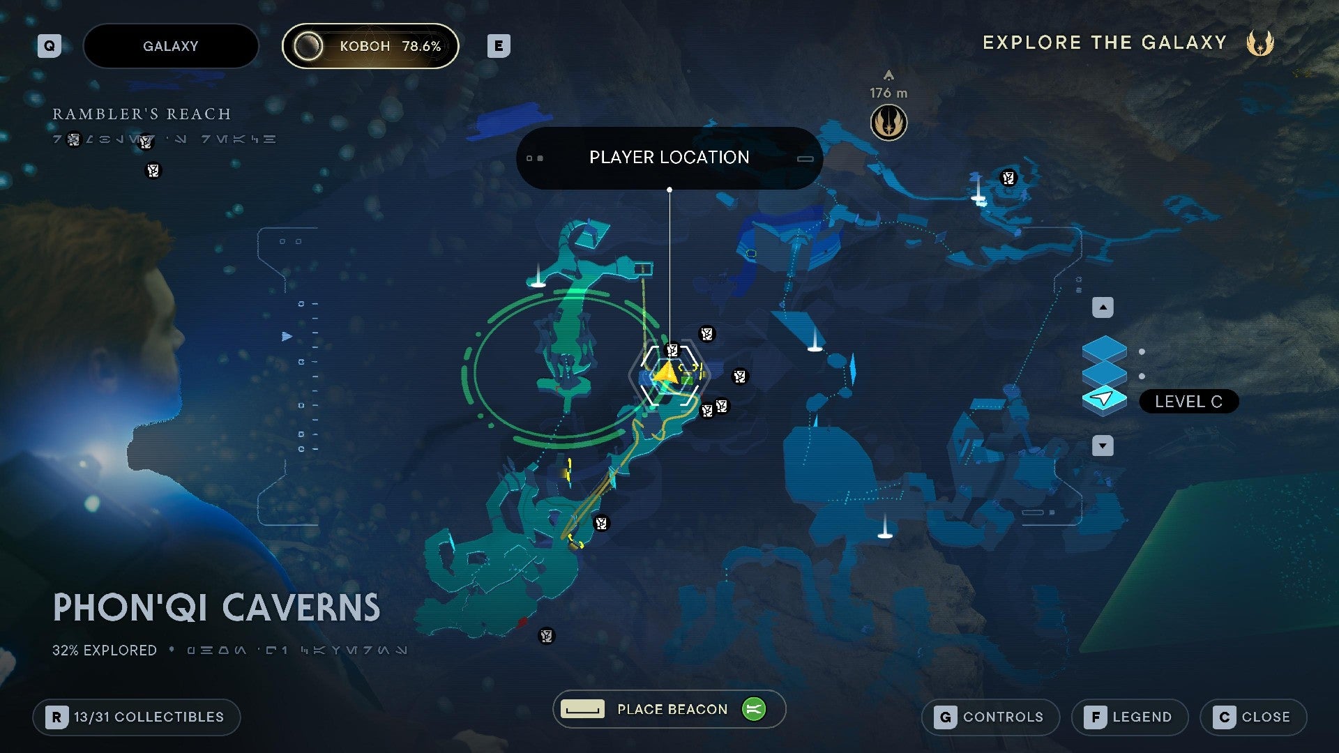 Star Wars Jedi Survivor screenshot showing the location of a Datadisc on the map.