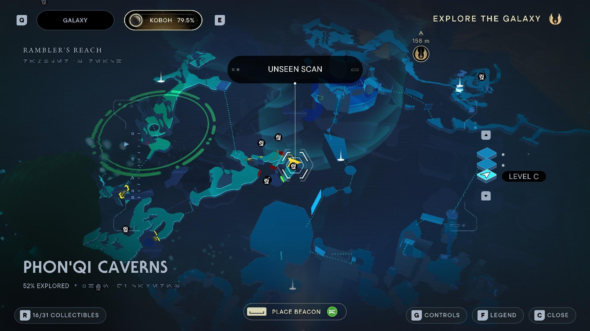 Star Wars Jedi Survivor screenshot showing the location of a Datadisc on the map.