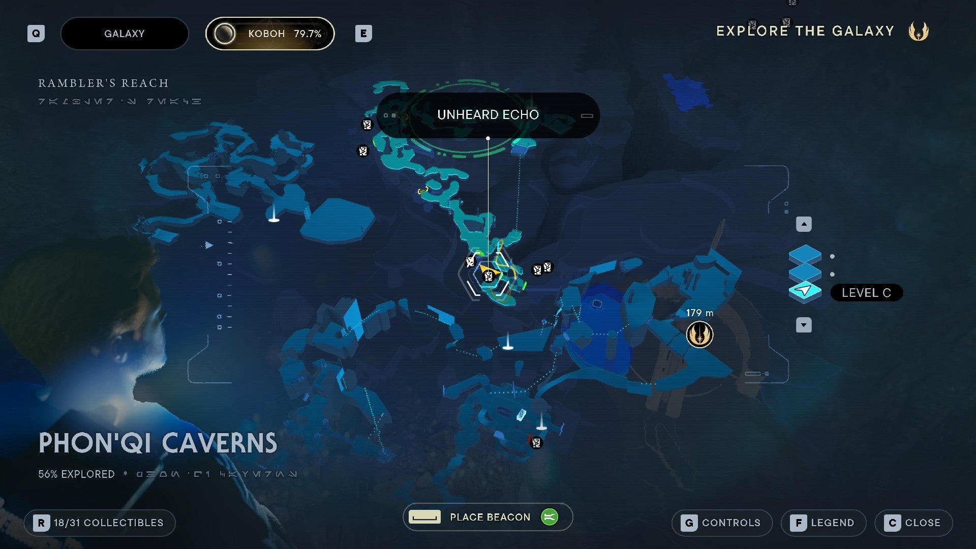 Star Wars Jedi Survivor screenshot showing the location of a Databank on the map.