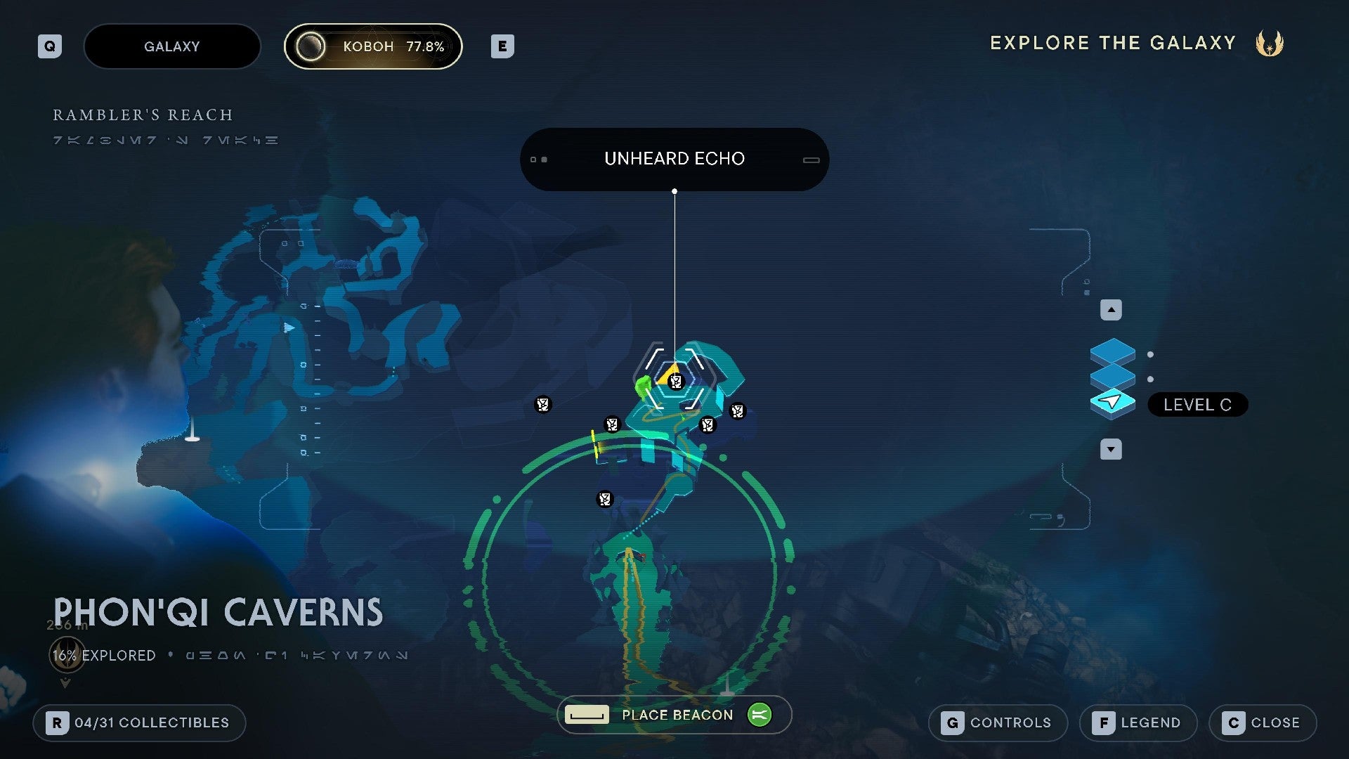 Star Wars Jedi Survivor screenshot showing the location of a Databank on the map.